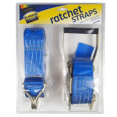 ProSolve Blister Pack Ratchet Strap50mm x 5m x 2000kg RAS (Box Qty: 8)