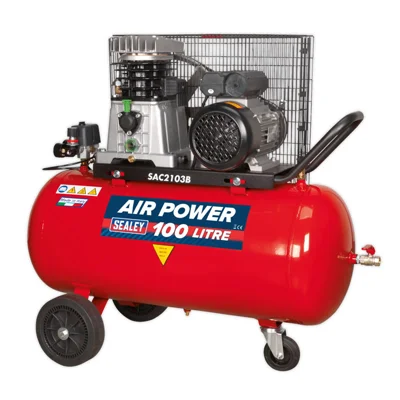 Sealey Air Power 100L Belt Drive Air Compressor With Wheels