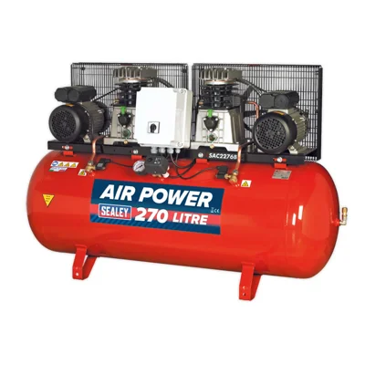 Sealey Air Power 270L Belt Drive Twin Motor Air Compressor
