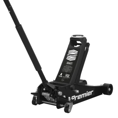 Sealey Premier Low Profile Trolley Jack With Rocket Lift 4 Tonne - Black