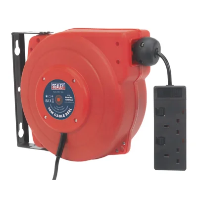 Sealey 10m Retractable Cable Reel - 2 x 230V