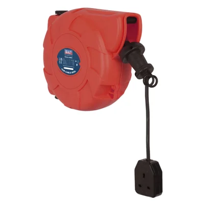 Sealey 10m Retractable Cable Reel - 1 x 230V