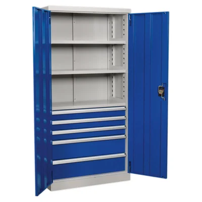 Sealey 3 Shelf 5 Drawer Industrial Cabinet - 1800mm