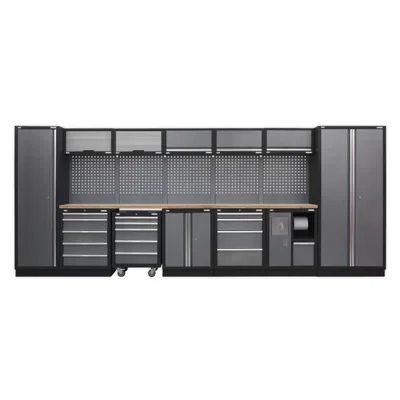 Sealey Superline Pro 4.9m Modular Storage System With Wood Worktop