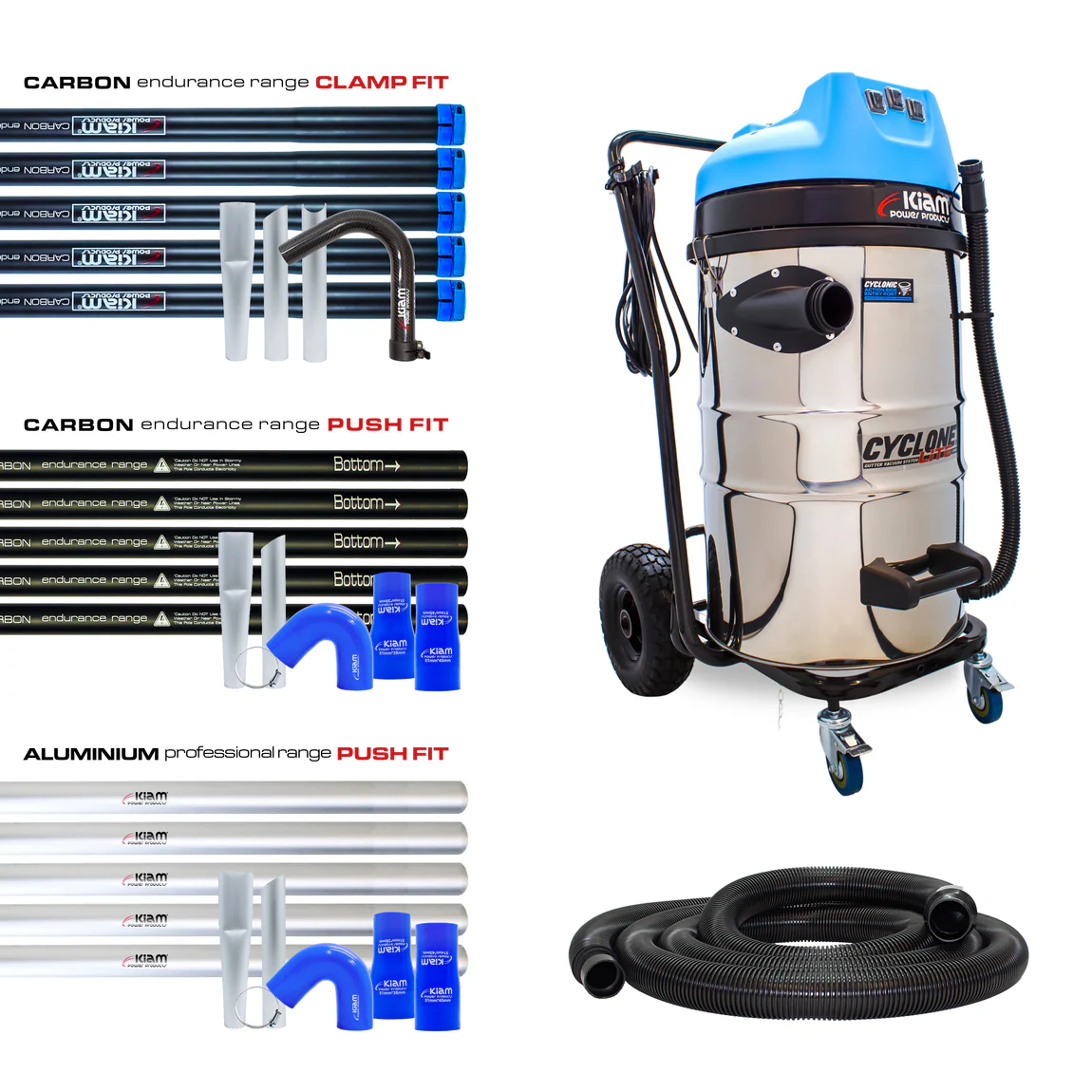 Cyclone Lite® Gutter Vacuum Series (KV100, KV80, KV60) 3600W - Side Entry