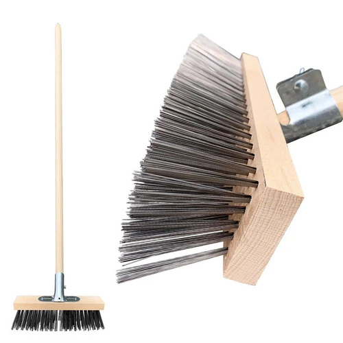 ProSolve 12" Heavy Duty Stiff Wire Broom Head & Handle