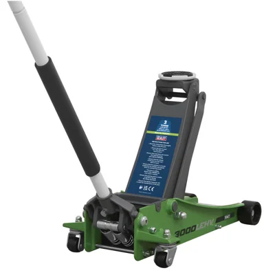 Sealey 3 Tonne Low Profile Trolley Jack with Rocket Lift - Green